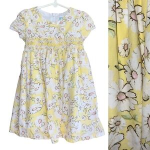 The Children's Place Dress Smocked‎ Daisy Floral Yellow Girls Size 3T W/Flaw